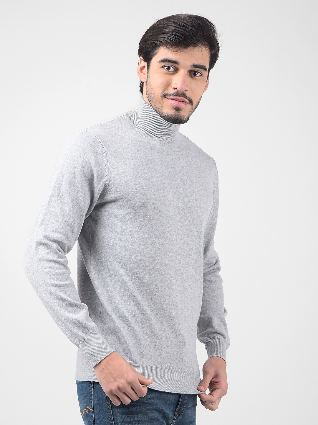 Numero Uno Men Solid Grey Sweater